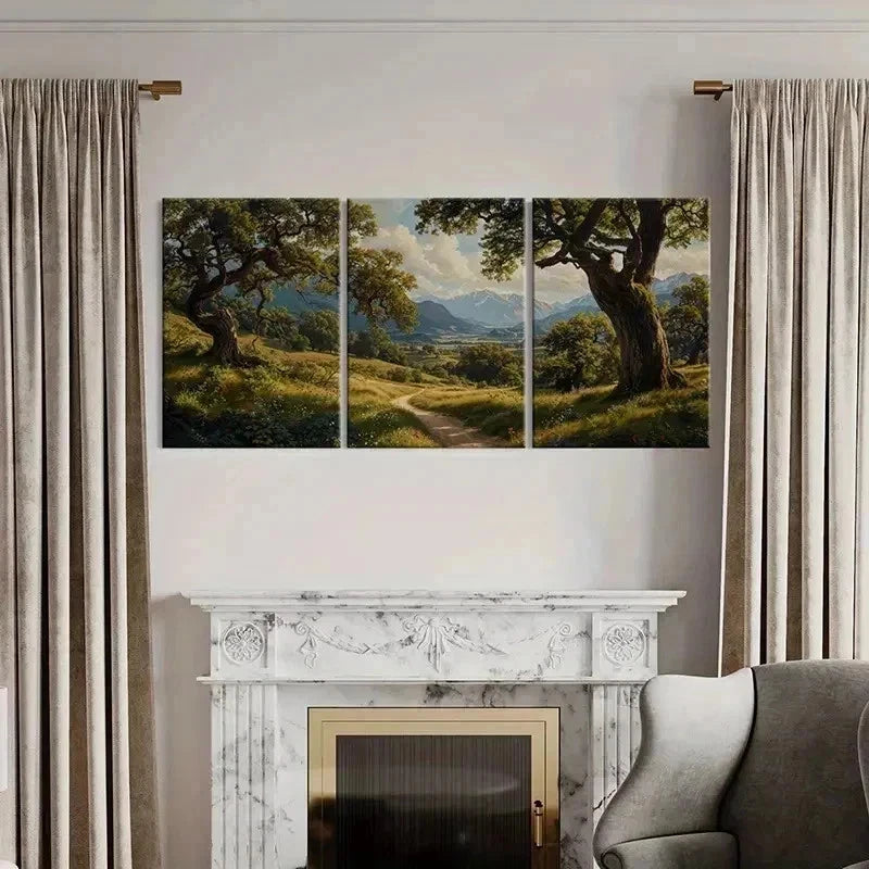 3pcs  Serene Mountain & Forest Landscape Wall Art Set Canvas Framed 60x90cm - High Quality Print 100% Australian Made Wall Canvas Ready to Hang - Bella Home Decor