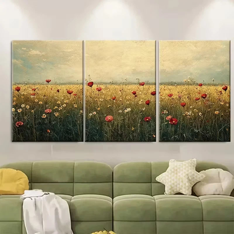 3pcs Abstract Vintage Landscape Metal Print Ready to Hang Art - Bella Home Decor