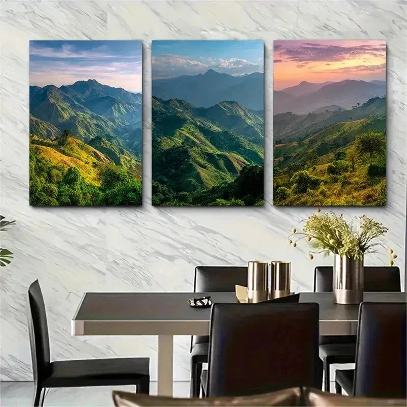 3pcs Colombia South America Mountain Perfect Wall Art Set Canvas Framed 50x70cm - High Quality Print 100% Australian Made Wall Canvas Ready to Hang - Bella Home Decor