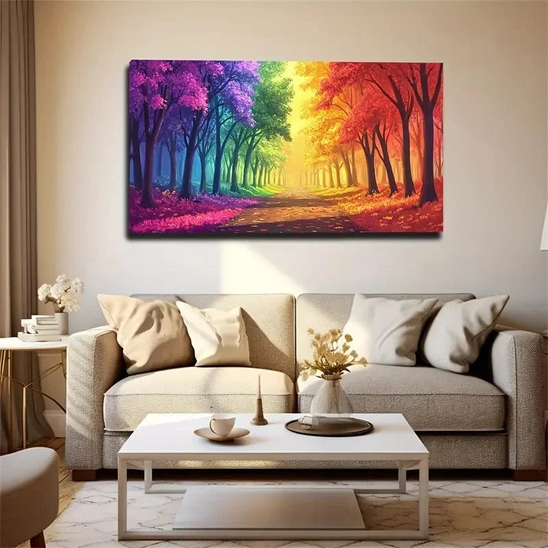 Colorful Trees Colorful Trees Wall Art Canvas Office Home Room Framed 120x60cm