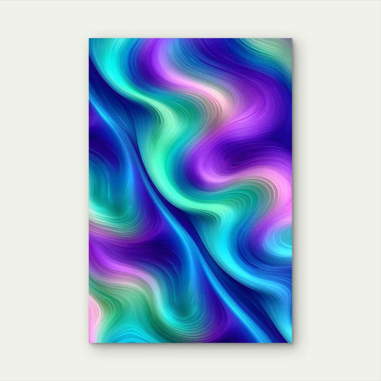 Vibrant Fluid Abstract With Wavy Colors 40x60cm Metal Print Ready to Hang