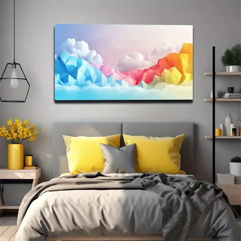 Colorful Mountains And Rivers Wall Art Canvas Office Home Room Framed 120x60cm
