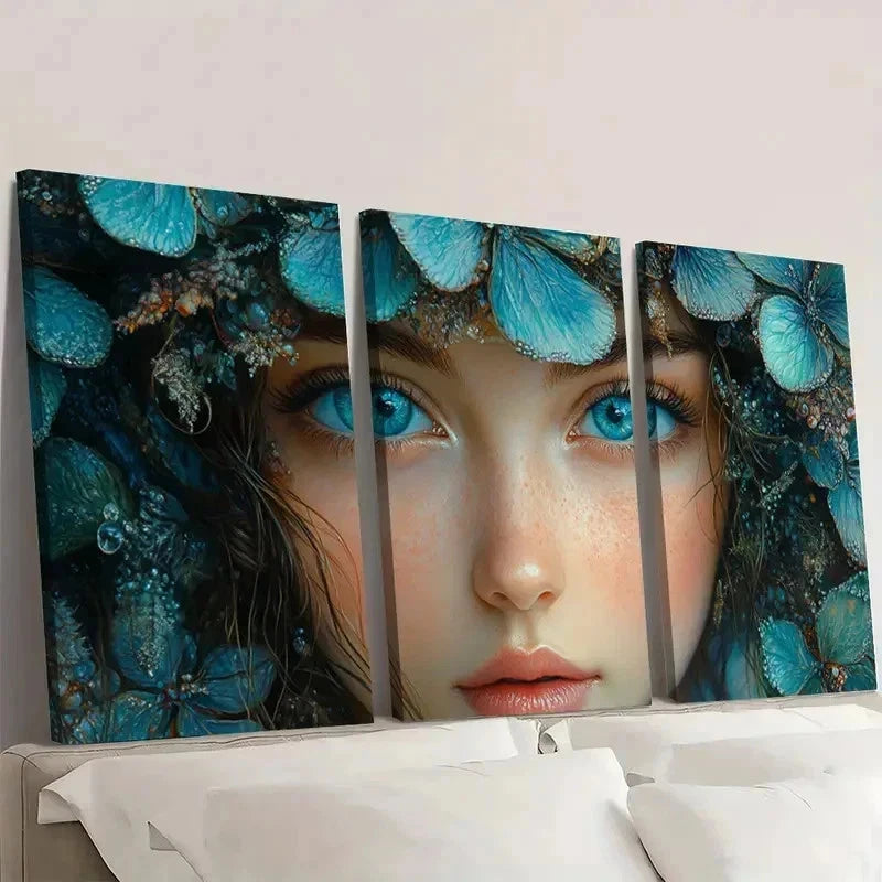 3pcs The Clairvoyant Fine Art Girl E Wall Art Set Canvas Framed 60x90cm - High Quality Print 100% Australian Made Wall Canvas Ready to Hang - Bella Home Decor