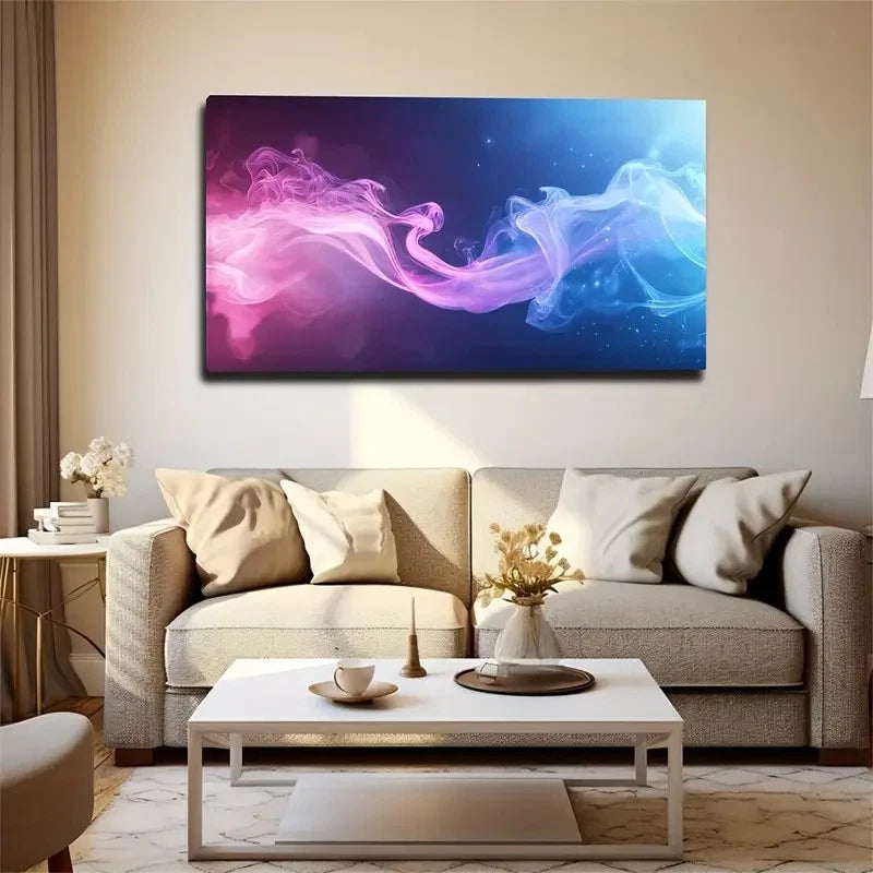 Science Fiction Blue Collision Wall Art Canvas Office Home Room Framed 120x60cm