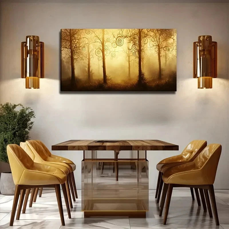 Dreamy Forest Modern Wall Art Canvas Office Home Room Framed 120x60cm