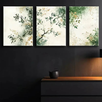 3pcs Moss & Leaves Colorful Pattern Perfect Wall Art Set Canvas Unframed - High Quality Print 100% Australian Made Wall Canvas