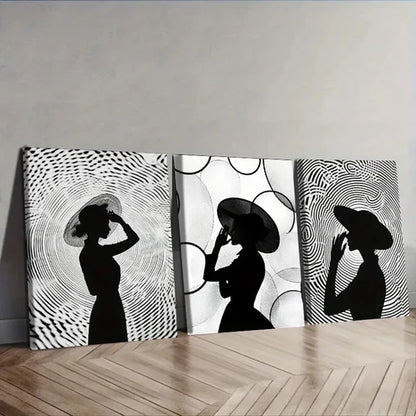 3pcs Elegant Silhouette Circular Patterns Wall Art Set Wall Art Canvas Unframed – High Quality Print 100% Australian Made Wall Canvas
