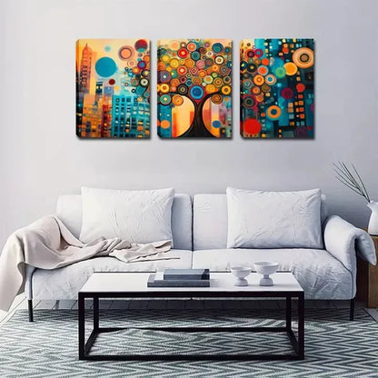3pcs Exquisite Design, Abstract City, Abstract Wall Art Set Wall Art Canvas Unframed - High Quality Print 100% Australian Made Wall Canvas