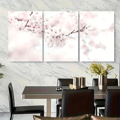 3pcs Cherry Blossom Spring Metal Print Ready to Hang Art - Bella Home Decor