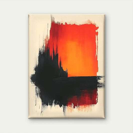 Orange & Red Modern Minimalist Painting Metal Print Ready to Hang