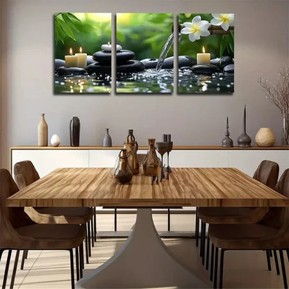 3pcs Green Plants Light Elegant Style  Wall Art Set Canvas Unframed - High Quality Print 100% Australian Made Wall Canvas