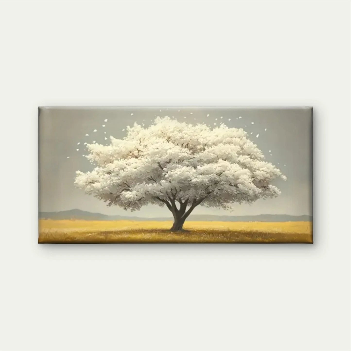 The Trees In Field Peaceful Wall Art Canvas Office Home Room Framed 120x60cm