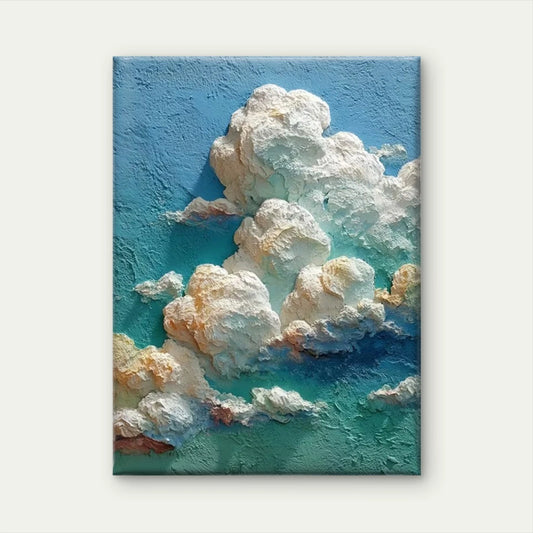 Minimalist White Cloud Metal Print Ready to Hang