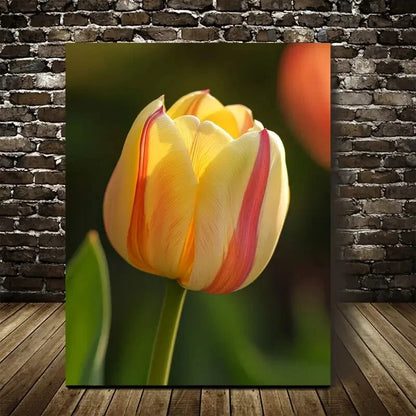 Beautiful Vibrant Tulip Colorful Flora Painting 40x60cm Metal Print Ready to Hang - Bella Home Decor