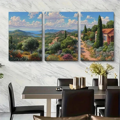 3pcs Commission Landscape Painting Perfect Wall Art Set Canvas Framed 50x70cm - High Quality Print 100% Australian Made Wall Canvas Ready to Hang - Bella Home Decor