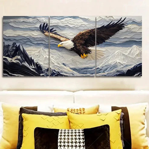 3pcs Eagle Wall Art Set Canvas Unframed - High Quality Print 100% Australian Made Wall Canvas - Bella Home Decor
