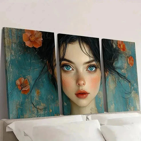 3pcs Beauty Girl  Fine Wall Art Canvas Unframed - High Quality Print 100% Australian Made Wall Canvas - Bella Home Decor