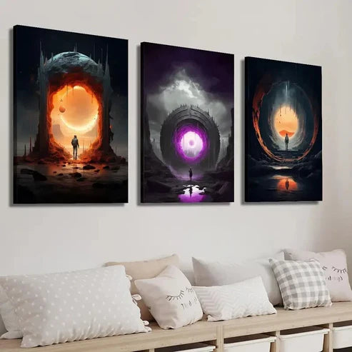3pcs Fantasy Universe Design Wall Art Set Canvas Unframed - High Quality Print 100% Australian Made Wall Canvas