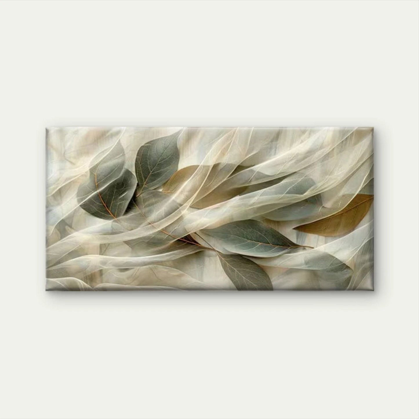 Abstract Green Leaf Wall Art Canvas Office Home Room Framed 120x60cm