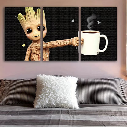 3pcs Little Tree Sipping on Peace Wall Art Set Canvas Framed 40x60cm – High Quality Print 100% Australian Made Wall Canvas Ready to Hang