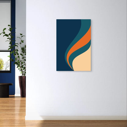 Mid-Century Modern Retro Wave Abstract 40x60cm Metal Print Ready to Hang