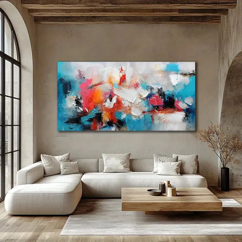Vibrant Color Contemporary Wall Art canvas office home room framed 120x60cm - Bella Home Decor