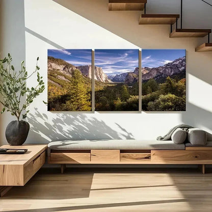 3pcs Nature Landscape Mountains Trees Wall Art Set Canvas Framed 60x90cm - High Quality Print 100% Australian Made Wall Canvas Ready to Hang - Bella Home Decor