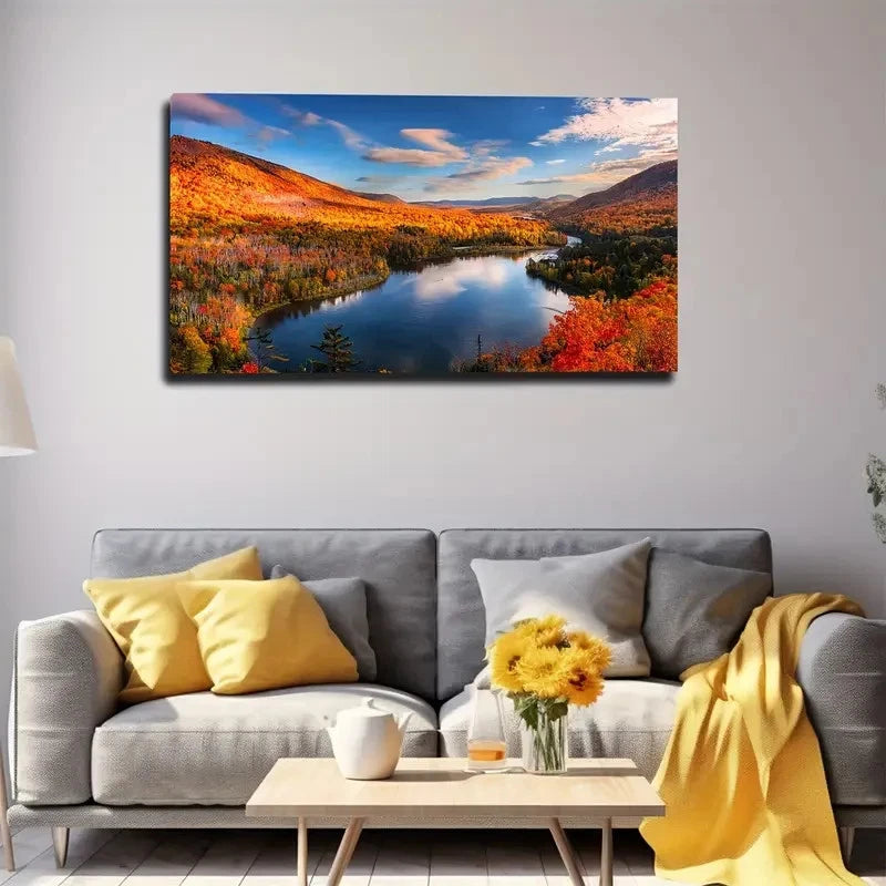 Colorful Maple Forest Wall Art Canvas Office Home Room Framed 120x60cm