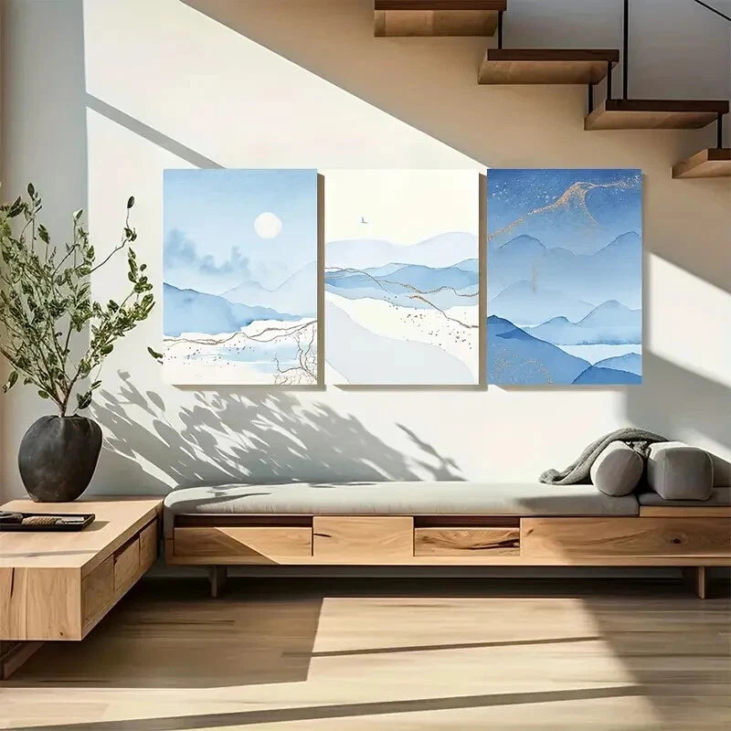 3pcs Stunning Coastal Blue Ocean Beach Scenes Metal Print Ready to Hang Art - Bella Home Decor