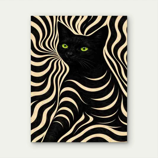 Black Cat Art 60x90cm Metal Print Ready to Hang
