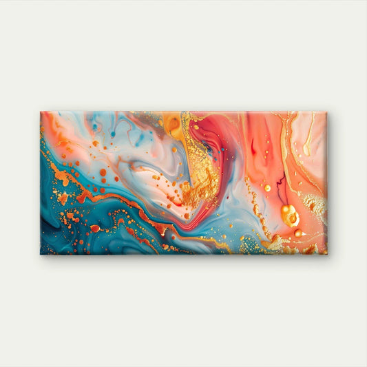 Abstract Whirls Colorful Marble Wall Art Canvas Office Home Room Framed 120x60cm