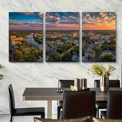 3pcs Tallahassee Travel Florida Decor Perfect Wall Art Set Canvas Framed 50x70cm - High Quality Print 100% Australian Made Wall Canvas Ready to Hang