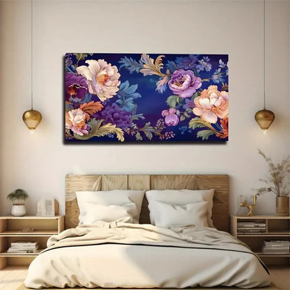 Vibrant Floral Décor Modern Wall Art Canvas Office Home Room Framed 120x60cm