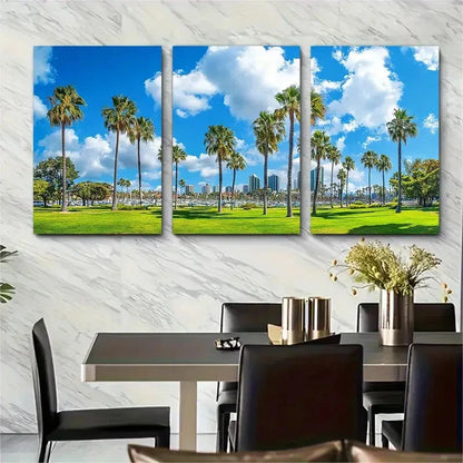 3pcs California Coastline & Cityscape Perfect Wall Art Set Canvas Framed 50x70cm - High Quality Print 100% Australian Made Wall Canvas Ready to Hang - Bella Home Decor