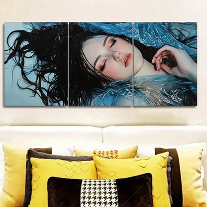 3pcs The Woman Lying on the Ground Series Wall Art Canvas Unframed - High Quality Print 100% Australian Made Wall Canvas