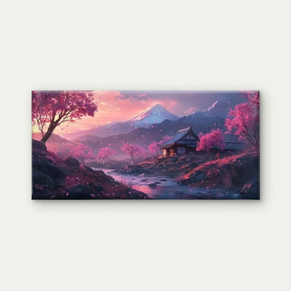 Tranquil Stream Landscape Wall Art Canvas Office Home Room Framed 120x60cm