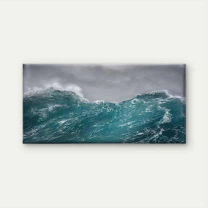Blue Ocean Waves Wall Art Canvas Office Home Room Framed 120x60cm