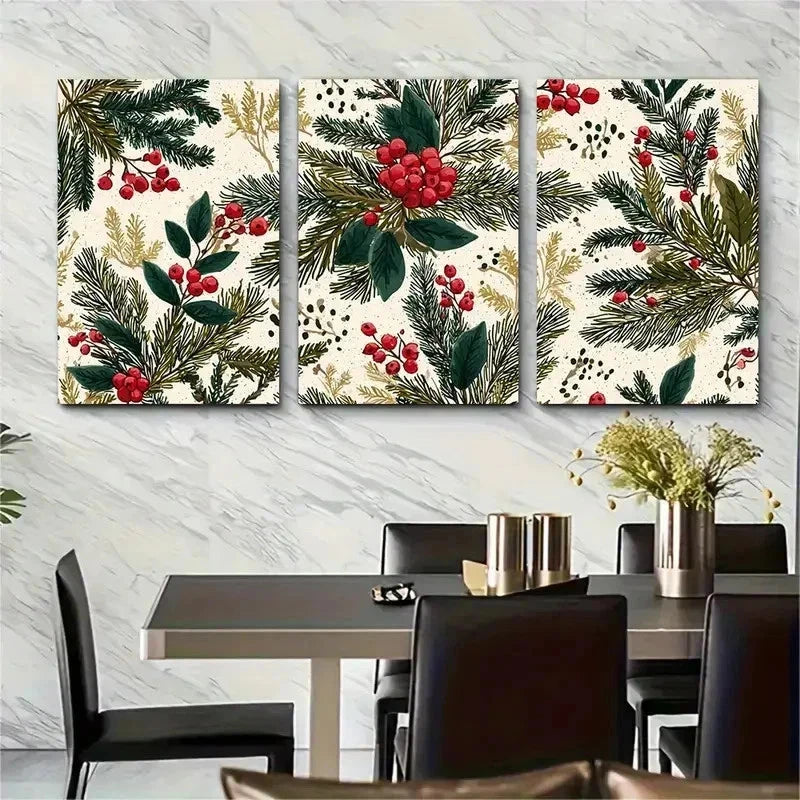 3pcs Meet Me Under The Mistletoe Perfect Wall Art Set Canvas Framed 50x70cm - High Quality Print 100% Australian Made Wall Canvas Ready to Hang