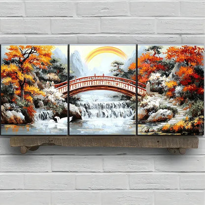 3pcs The Bridge Under The Rainbow Metal Print Ready to Hang Art - Bella Home Decor