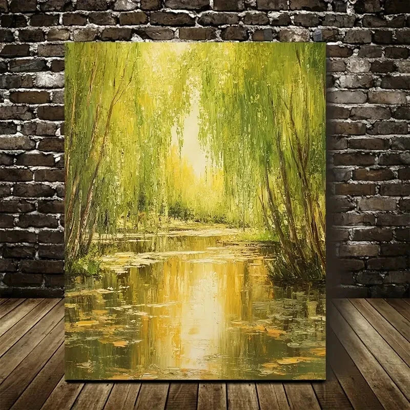 Flourishing Willow Forest Suitable for Cafe Painting 40x60cm Metal Print Ready to Hang