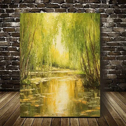 Flourishing Willow Forest Suitable for Cafe Painting 40x60cm Metal Print Ready to Hang