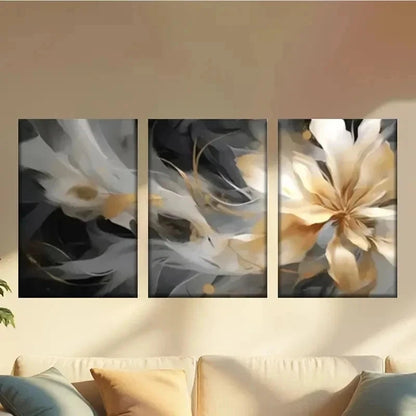 3pcs White Flower with Yellow Petals Wall Art Set Canvas Framed 60x90cm - High Quality Print 100% Australian Made Wall Canvas Ready to Hang