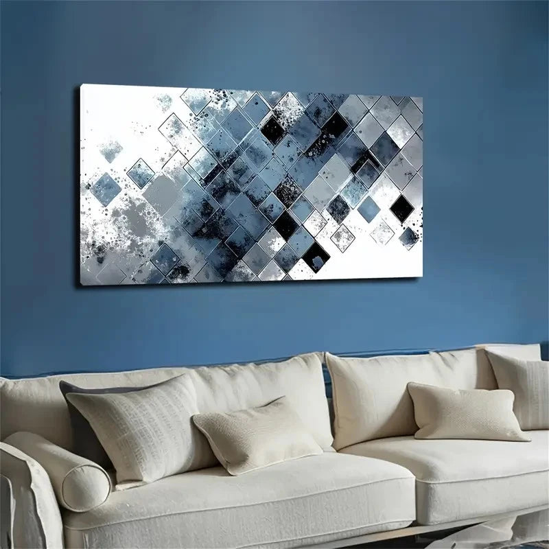 Patterns In Gray And Black Wall Art Canvas Office Home Room Framed 120x60cm - Bella Home Decor