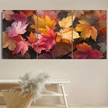 3pcs Vibrant Autumn Seasonal Wall Art Set Canvas Framed 40x60cm - High Quality Print 100% Australian Made Wall Canvas Ready to Hang - Bella Home Decor