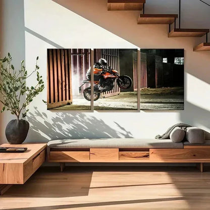 3pcs Motorcycle Racer Riding Wall Art Set Canvas Unframed - High Quality Print 100% Australian Made Wall Canvas