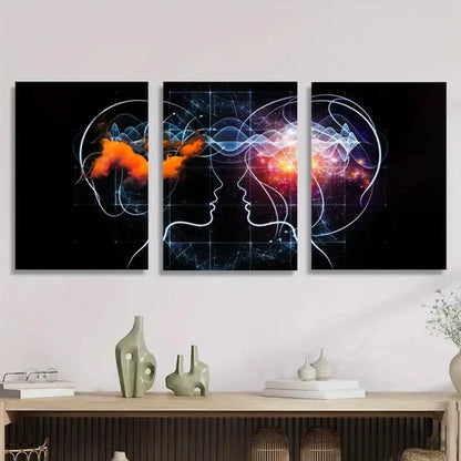 3pcs Abstract Mind Vibration Wall Art Set Canvas Unframed - High Quality Print 100% Australian Made Wall Canvas - Bella Home Decor