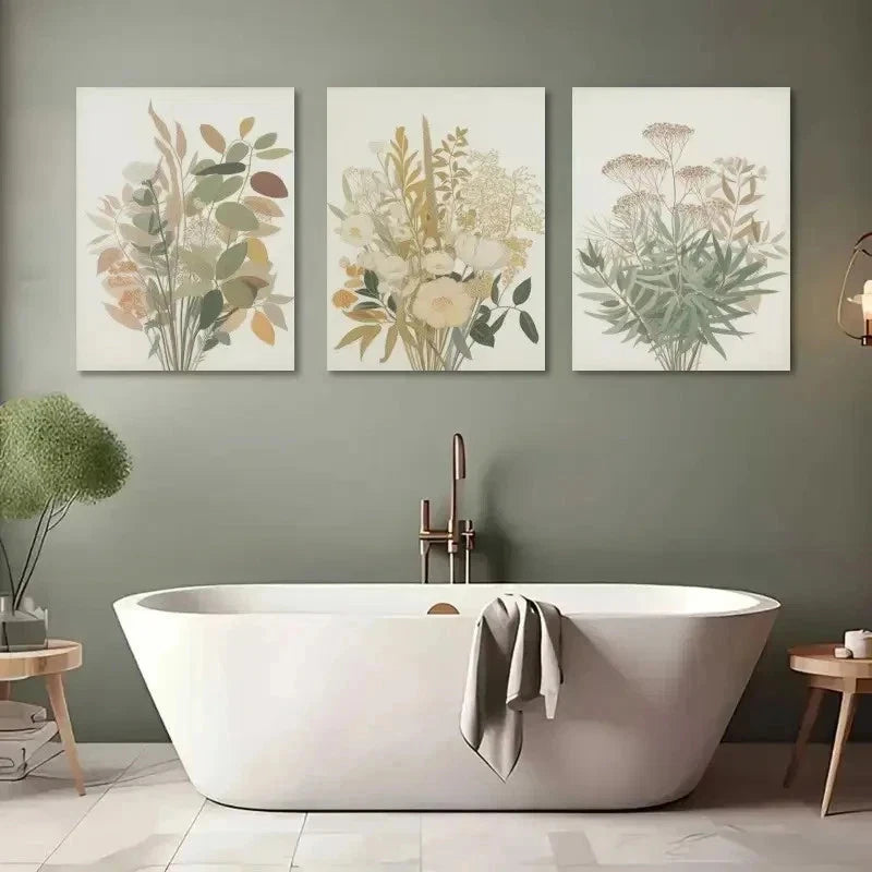 3pcs Wildflowers for Wall Decor for Bedroom Wall Art Set Canvas Framed 60x90cm - High Quality Print 100% Australian Made Wall Canvas Ready to Hang - Bella Home Decor