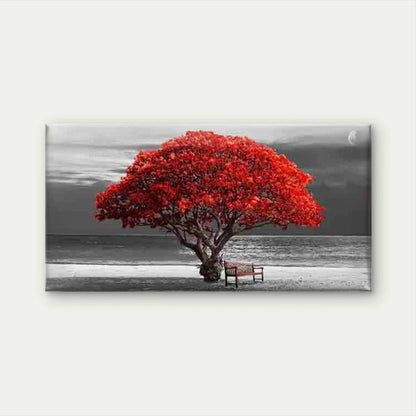 Red Mangrove and Beach Wall Art Canvas Office Home Room Framed 120x60cm