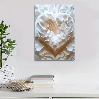 Beautiful Featuring Heart Blossoms Painting  40x60cm Metal Print Ready to Hang - Bella Home Decor