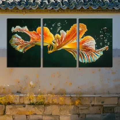 3pcs Modern Abstract Leaves and Floral Design Metal Print Ready to Hang Art - Bella Home Decor